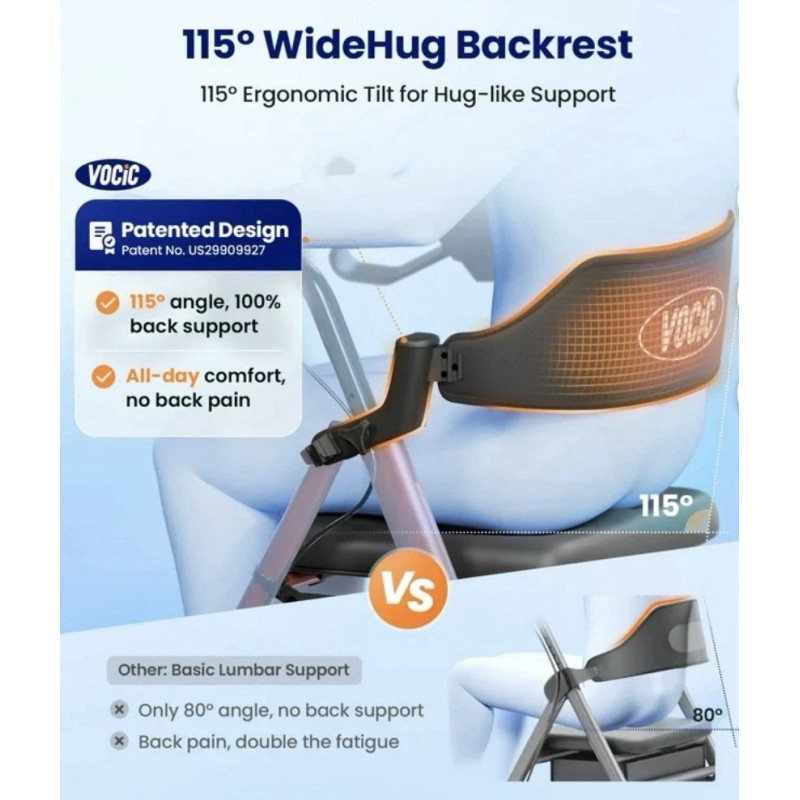 VOCIC Foldable Rollator Walker Seniors Padded Seat Backrest 8" Wheel