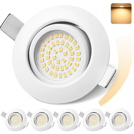 GeyouLux LED Recessed Spotlights 230 V Flat Dimmable 3000 K White Set of 6