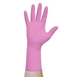 HALYARD PINK UNDERGUARD Nitrile Exam Gloves, Powder-Free, 4.7 mil, Extended 12" Cuff, Pink, Large, 47455 (Box of 100)