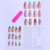 24 Pcs French Tip Press on Nails Short YEFIUO Pink