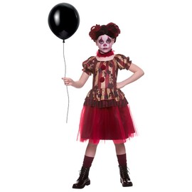 Girls Vintage Circus Clown Fancy Dress Costume - Medium (5-7 Years)