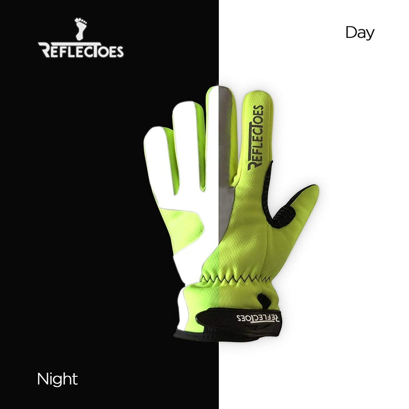 Fluorescent Reflective Winter Gloves - Cycling Running Walking