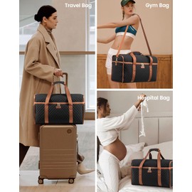 LOVEVOOK Travel Bags for Women, Large Opening Hospital Weekend Overnight Duffel Gym Bag, Carry On Holdall Maternity Cabin Hand Luggage Flight Womens Bag with Shoe Pocket