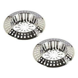 2 Pcs Plastic Sink Strainer Large 70mm Chrome Plastic Replacement Kitchen Sink Strainer Waste Plugs Drain Filter Hair Stopper for Kitchen Bathroom Bathtub Shower