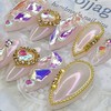 Aurora Powder Stone Handmade Nail Tip - Oval M /