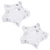 Mewutal 2PCS Star Style Candle Holder Clear Glass Candlestick Holders