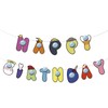 Tinoaly Game Themed Happy Birthday Banner, Colorful Astronaut Party Supplies,