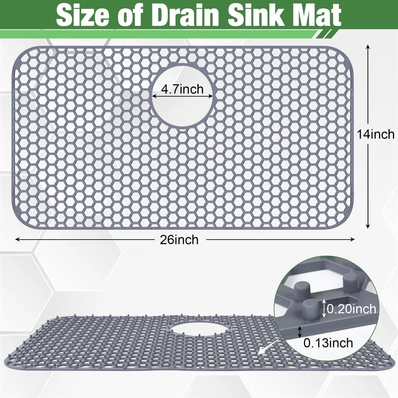 Inchoco Sink Protectors for Kitchen Sink Mat - 26"x 14"