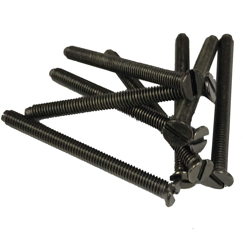 Black Nickel Flat Head Long Electrical Socket Switch Screws (10,