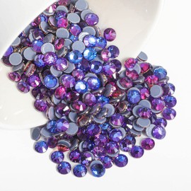 Beadsland Hotfix Rhinestones, 1440pcs Flatback Crystal Rhinestones for Crafts Clothes DIY Decorations, Purple Velvet, SS16, 3.8-4.0mm