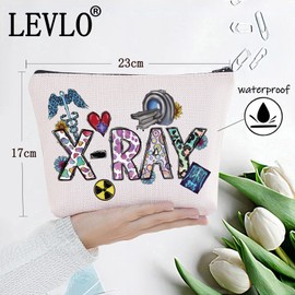 LEVLO X-Ray - Bolsa con cierre temática de rayos X, regalo de graduación, X-Ray Tech, bolsa de viaje para radiólogo, regalo, X-Ray, Bolsa de cosméticos