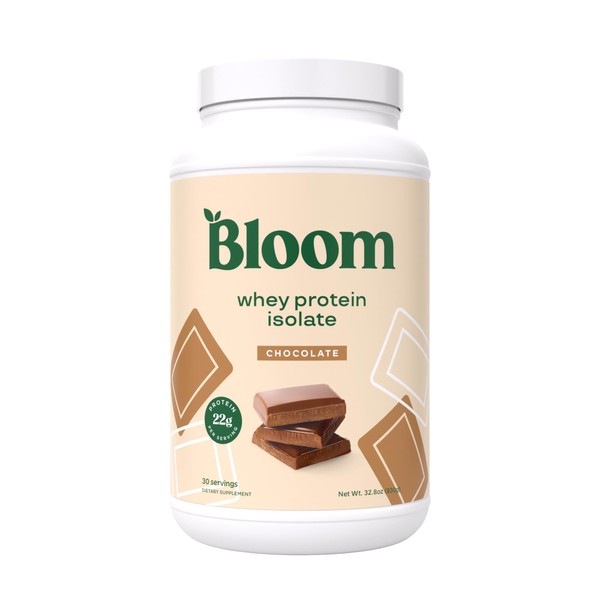 Bloom Nutrition Whey Isolate Protein Powder, Chocolate - Pure Iso