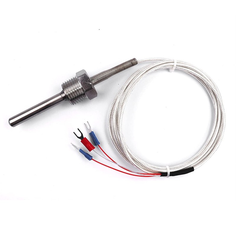 ATOPLEE 1pc Temperature Sensor Probe,Stainless Steel Waterproof Pt100 Ohm Probe