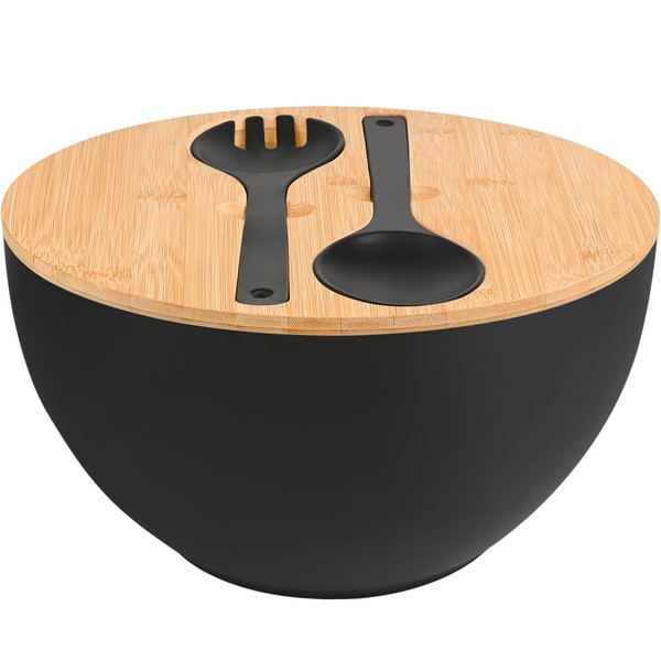 LOVYANXUE Salad Bowl with Lid, 12" Extra Large Bamboo Fiber