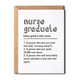 Nurse Graduated Definition Card - Nurse School Graduation Greeting Card - Gifts Graduates Girls Boys Students