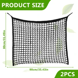GAOUTO Hay Net Hay Bag for Horses, 80 x 90 cm Large Hay Bag, Hay Net Mesh, Horse Hay Net with 4 Carabiner Hooks, Feeding Net for 8 kg Hay, Farming Hay Net, Hay Bag for Horses