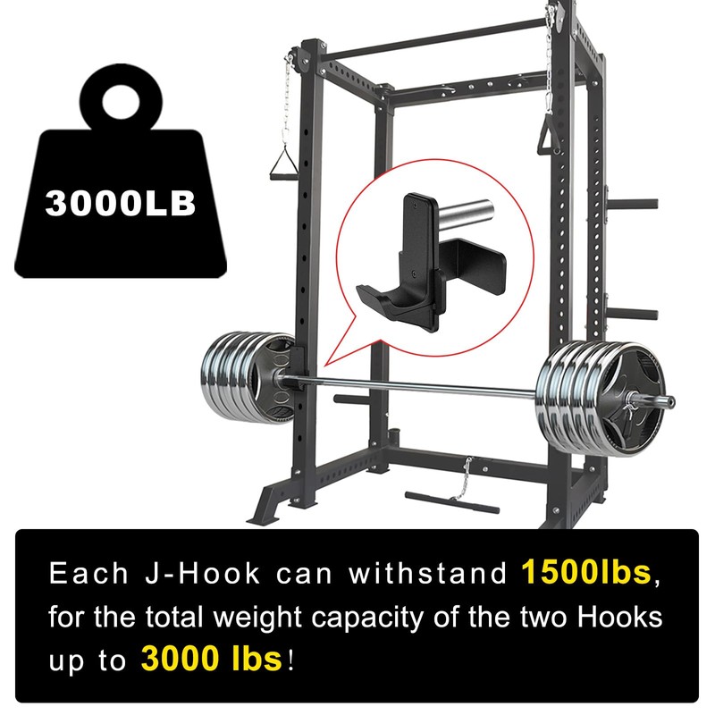 Kipika J-Hooks for 3" x 3" Power Rack with 5/8"