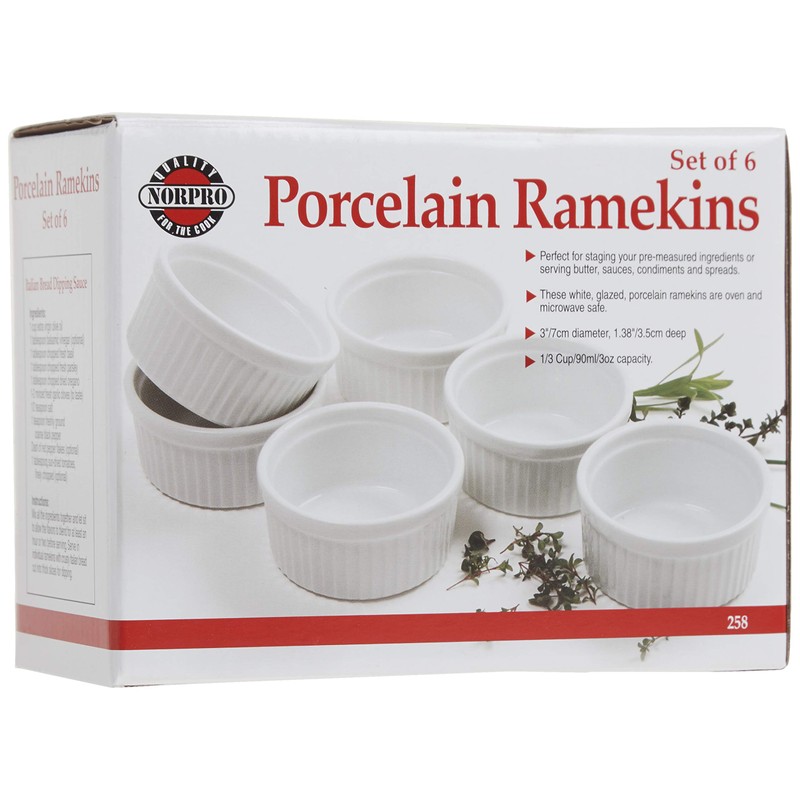 Norpro 3oz/90ml Porcelain Ramekins, Set of 6