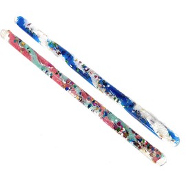 Star Magic Spiral Glitter Wand Hand Fidget Wonder Tube Pointing Sensory Fidget Learning and Educational Wand 2 Wands (Blue/White, Aqua/Pink)