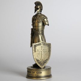 Grace4Joy Armor of God Statue, 10 Inches Full Armor of God Figurine DIY Creative Assembly Kit, Hand Painted Suit of Armor Resin Statue Tabletop Decor Funny Gifts for Men