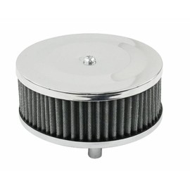 Empi 9045 4" Tall/5-1/2 Round, Chrome Air Cleaner Stock 2" Neck, w/Gauze, Dune Buggy