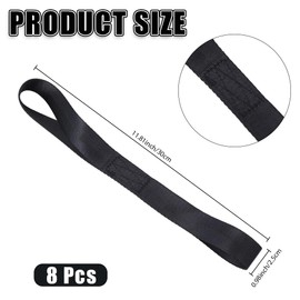CREATCABIN 8Pcs Soft Loop Tie Down Straps 1,200lbs Load Capacity Tie-Down Loops Nylon Luggage Straps Black Motorcycle Strap Loops for Towing Trailering of Bikes ATV Lawn Equipment 12x1Inch