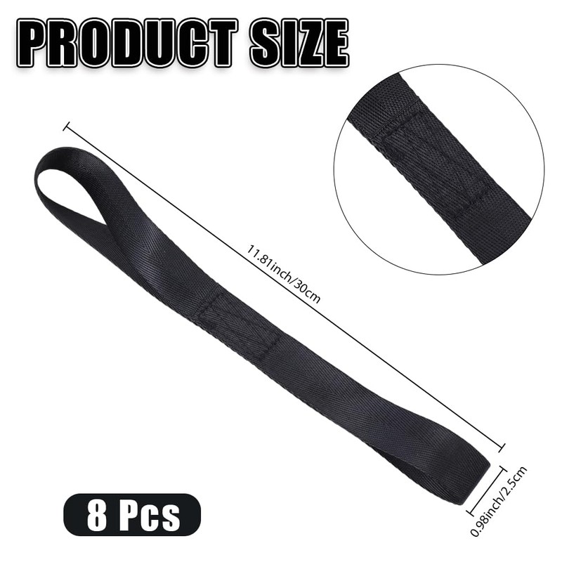 CREATCABIN 8Pcs Soft Loop Tie Down Straps 1,200lbs Load Capacity