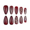 RikView Almond Press on Nails Medium Fake Nails Red Nails