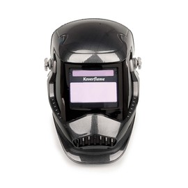 Koverflame Auto Darkening Welding Helmet: Solar Powered Lightweight Black Welder - 4 Arc Sensor True Color for DIY Workshop Industrial TIG MIG Optical Class 1/1/1/2