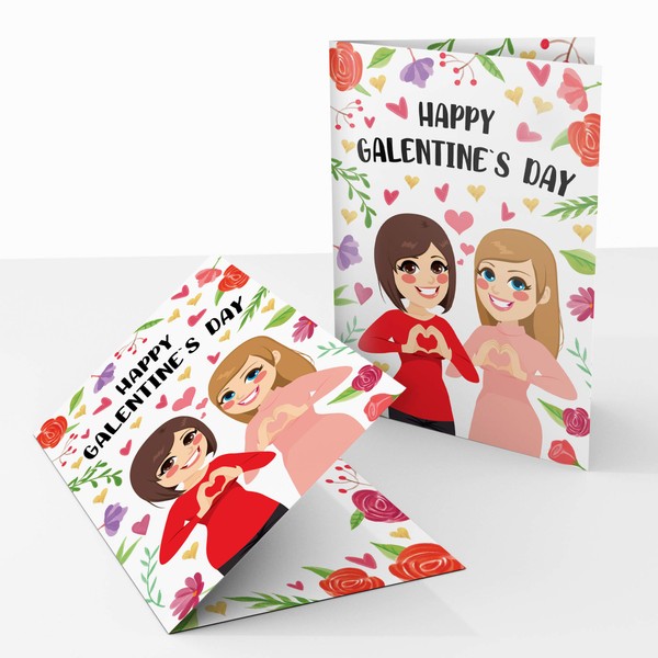 Happy Galentine's Day Cards - (6-Pack, 5 x 7 Inches), Parks and Recreation Themed Valentine's Day Cards Set (Comes With Envelopes) (6-Pack)