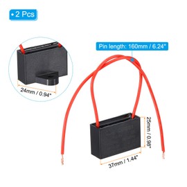 PATIKIL 1uF 450 V CBB61 Capacitor, 2Pcs Ceiling Fan Capacitor Motor Starting Capacitor Metalized Polypropylene Film Capacitors for Ceiling Fan Motor, Black