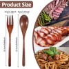 cobee Wooden Spoon and Fork for Eating,8Pcs Wood Dinner Utensil