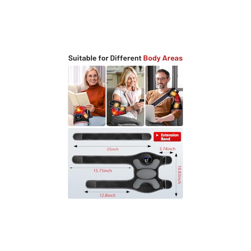 Upgraded PRO Red Light Therapy Knee Brace & 4 Vibration