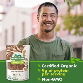 Cascadian Farm Organic Granola, Cocoa Almond, Protein Granola, Non-GMO, 9 oz Resealable Pouch