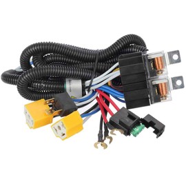 Gebildet 1 x 12 V H4 Wiring Harness Relay, Halogen Headlight Lamp Booster Set with Fuse Base, Two Relay Design, Heat-resistant Ceramic Socket (Orange)