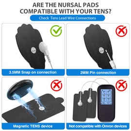 TENS Unit Electrode Pads NURSAL 20 Pack 3.5mm Snap EMS Replacement Pads for Electrotherapy Reuse More Than 30 Times, Compatible with MEDVICE,Belifu TENS Machine