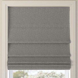 Sun Zero Preble Textured Total Blackout Cordless Roman Shade, 31" x 64", Gray