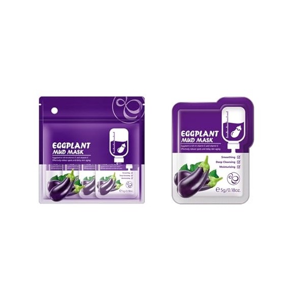 Eggplant Mud Facial Mask Vegan Clay Mask for Deep Cleansing