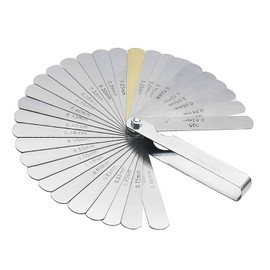 JDXun Stainless Steel Feeler Gauges 32 Blades, Stainless Steel Gap Measuring Tool 0.04-0.88 mm for Measuring Gap Width Thickness, Dual Marked Metric and Imperial Gap Feeler Gauges Measuring Tool