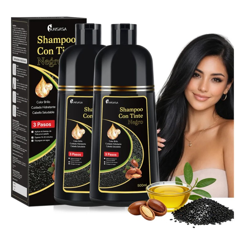 Shampoo Tinte Para Cubre Canas Rapido 2pcs Mujer Y Hombre