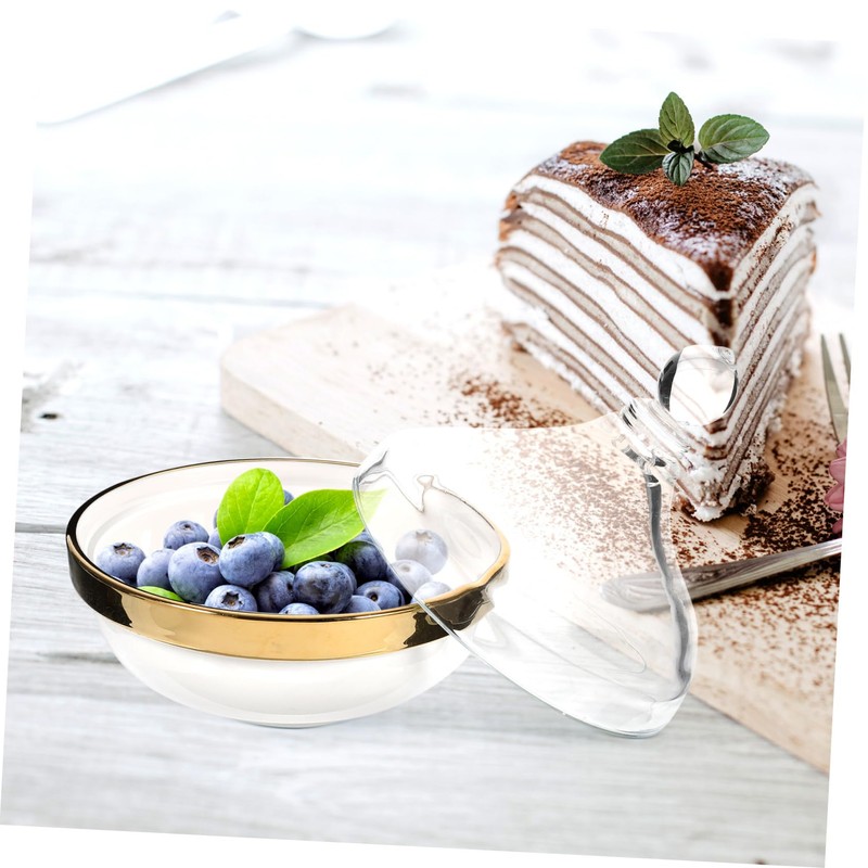 CIYODO Elegant Lidded Dessert Bowl Baking Pudding Rice Fruits Comfortable