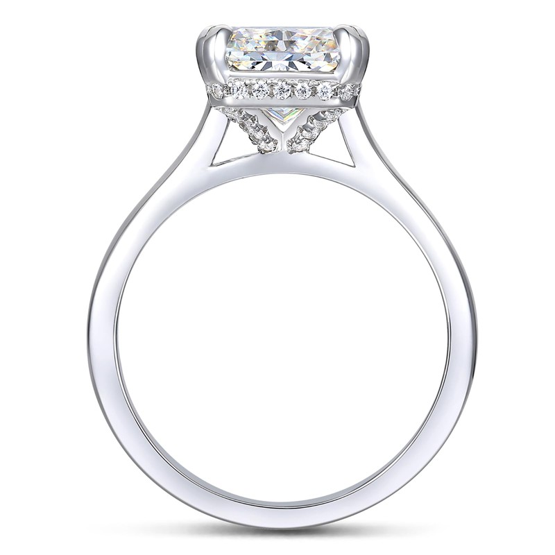 HAFEEZ CENTER 4ct Radiant Cut Moissanite Engagement Ring for Women