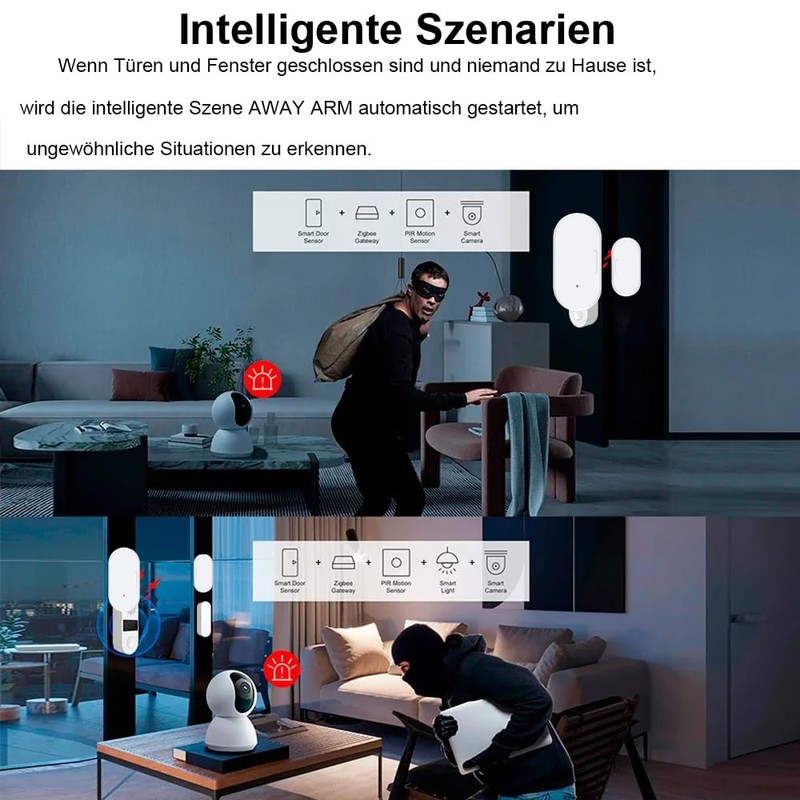 Haozee Door and Window Sensor, Requires Zigbee Hub, Zigbee Connection,