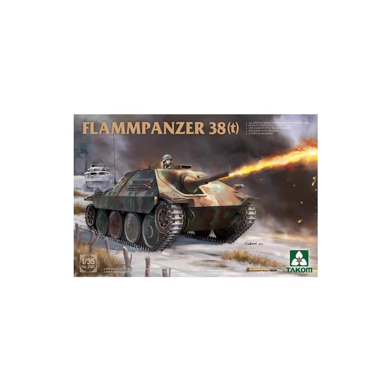 TAKOM TAK2180 1:35 Flame Tank 38(t) Model Building Plastic Kit