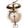 Shiny brass Handmade Push Open Sundial Compass With Rose Wood