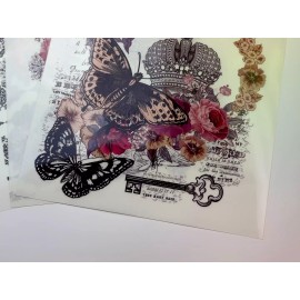 Get Inspired! by Dadarkar Art Rub On Transfers Furniture BOTANICAL PRINCESS Furniture Decals Transfer Floral