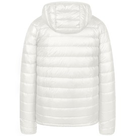 wantdo Men's Packable Down Jacket Lightweight Puffer Jacket Hooded Winter Jacket (White, Large)