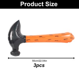 PSFXBM 3 Pack Inflatable Hammer,Inflatable Toys for Party,Costume Accessories, Hammer, DIY Projects, Plastic Hammer with Wood Grain Design, Toy Hammer, Fun Toy Party Game for Children Brown