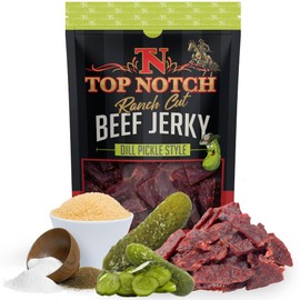 Top Notch Ranch Cut Jerky - 10 oz Bag of Beef Jerky - High Protein Snacks for Kids and Adults - Flavorful Strips of Premium Beef