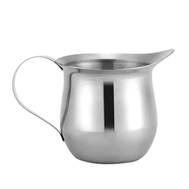 Jarra para Espumar Leche, Jarra para Espuma de Cafe, 90ml Jarra de Acero Inoxidable para Cafe, Jarra Espumadora de Leche, Jarra Pequeña para Leche, Café, Capuchino(90ml / 3oz)